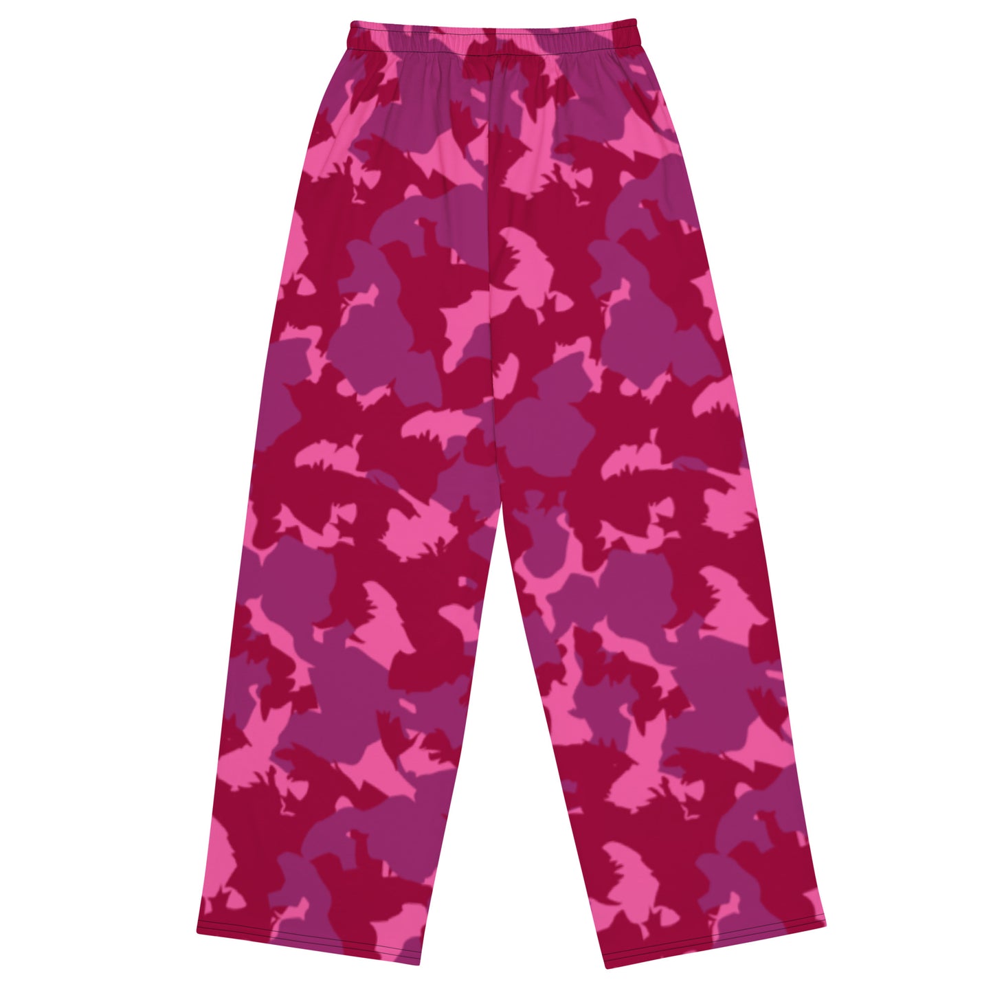 Teddy Bear Maroon Camo Wide-Leg Pants