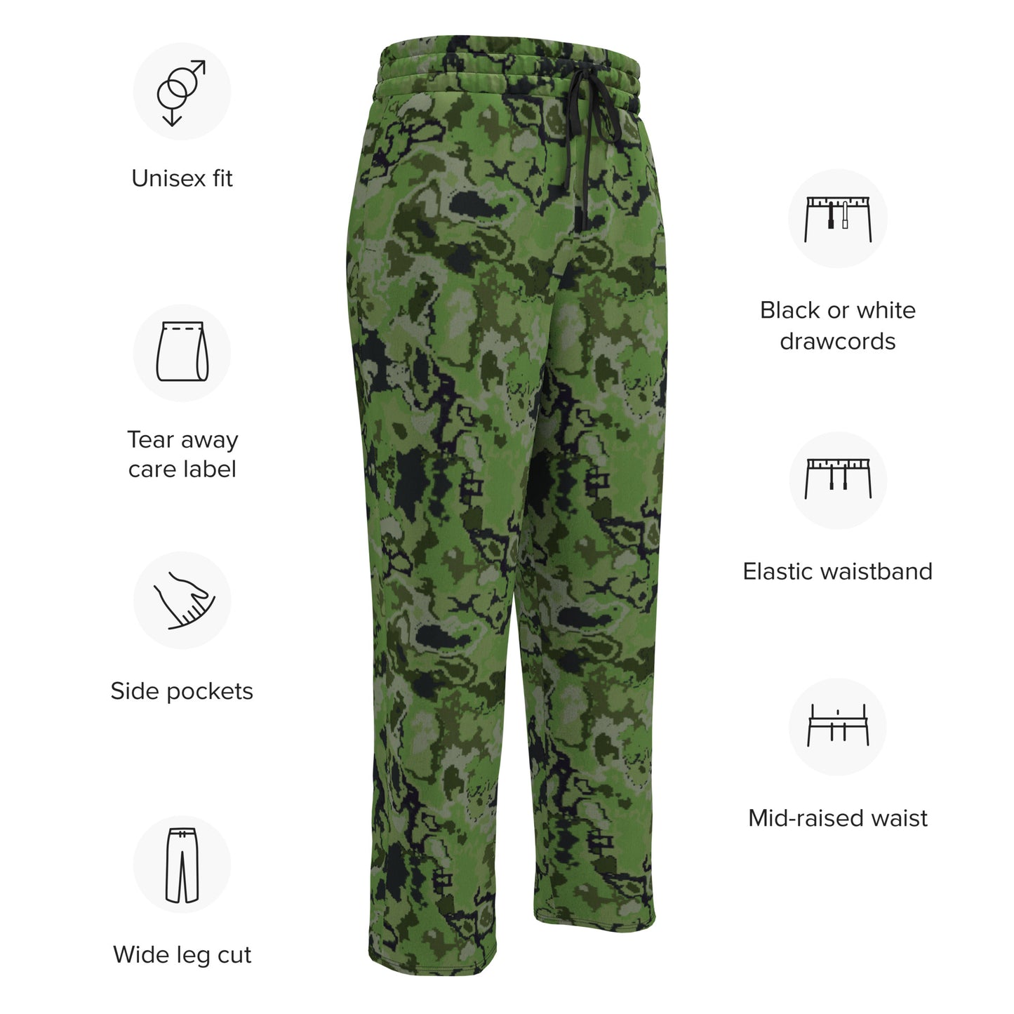 Digital Camo - Green - Wide-Leg Joggers