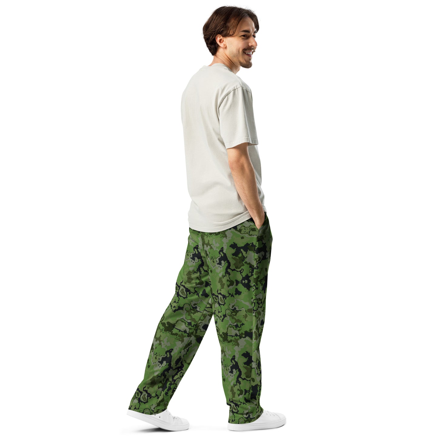 Digital Camo - Green - Wide-Leg Joggers