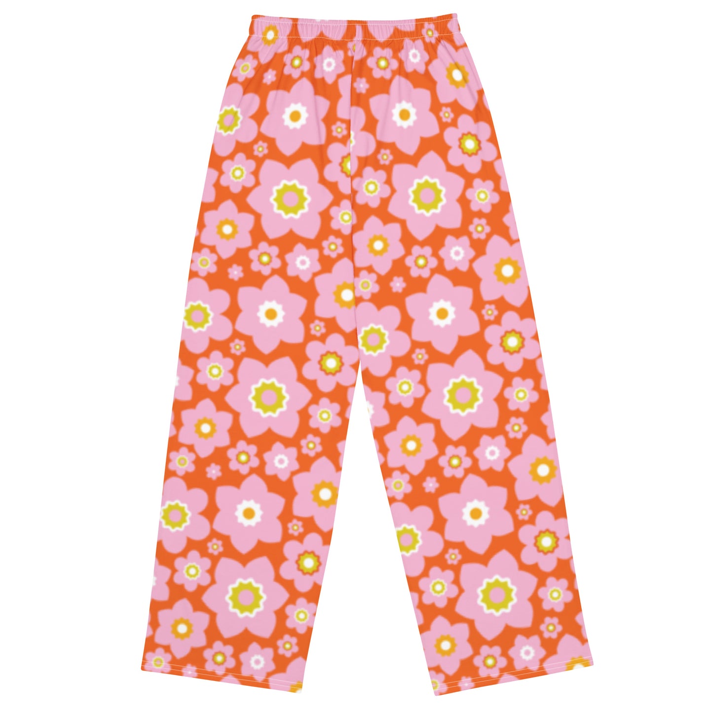 Garden Love Pink / Orange Unisex Wide Leg Pants