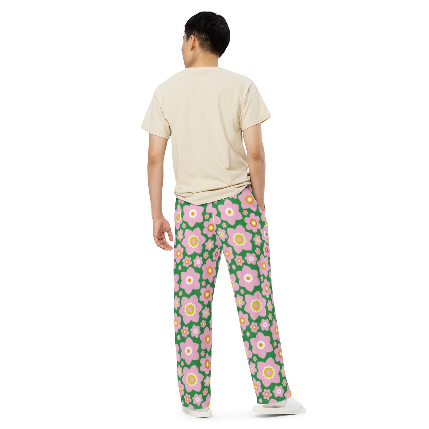 Garden Love Green Unisex Wide Leg Pants