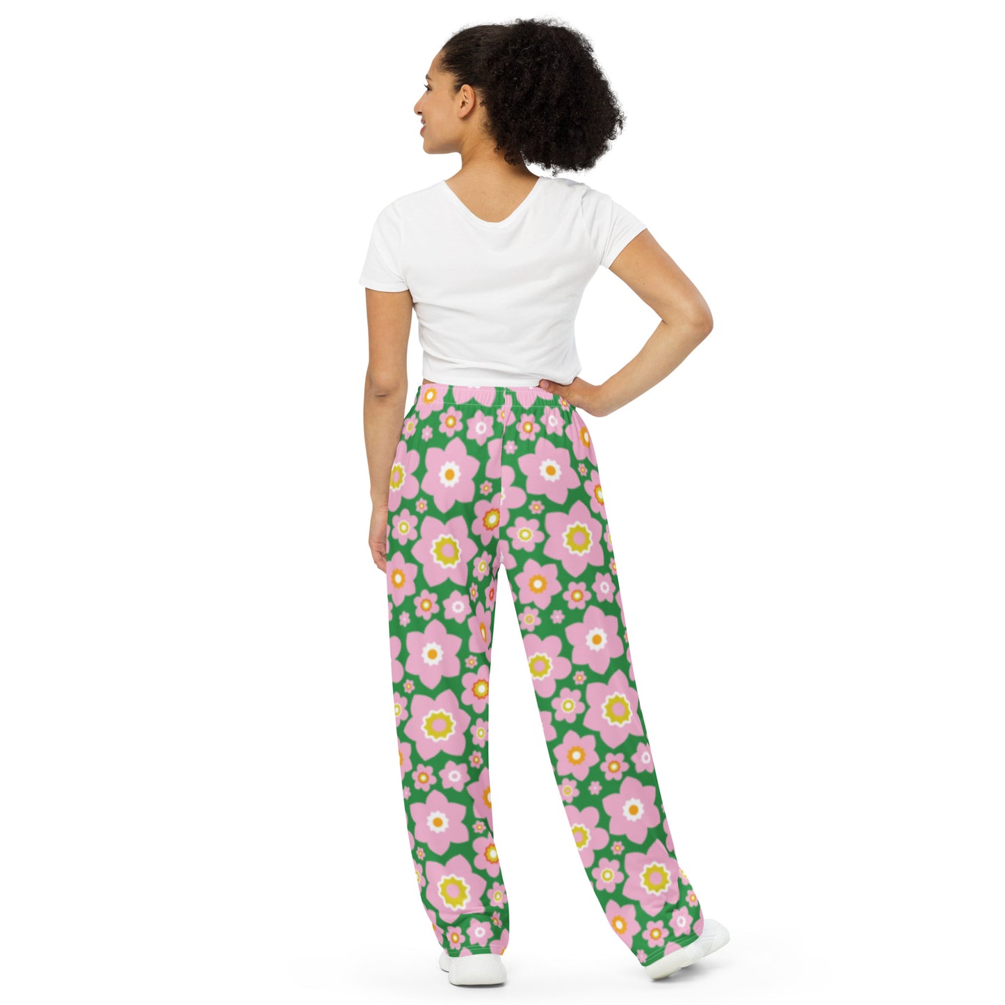 Garden Love Green Unisex Wide Leg Pants