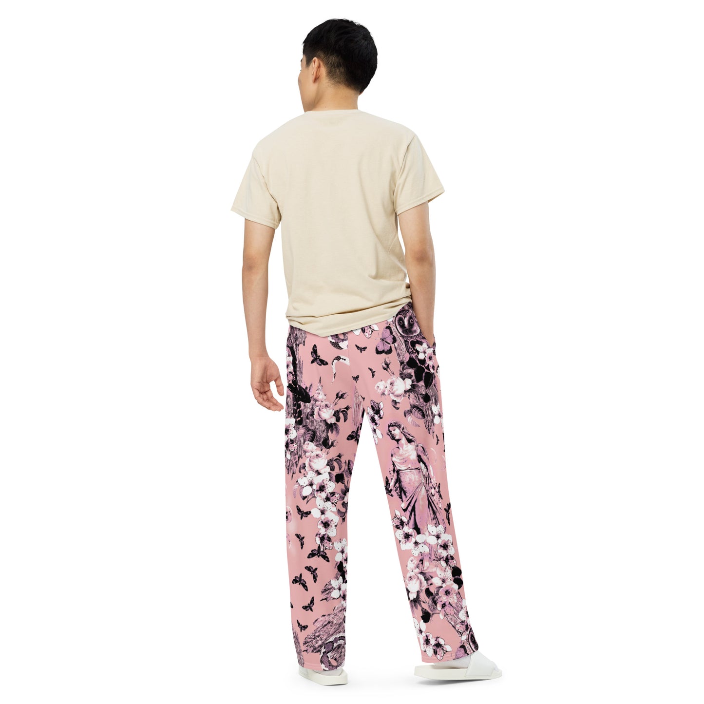 Woodland Fantasy Pink Unisex Wide Leg Pants