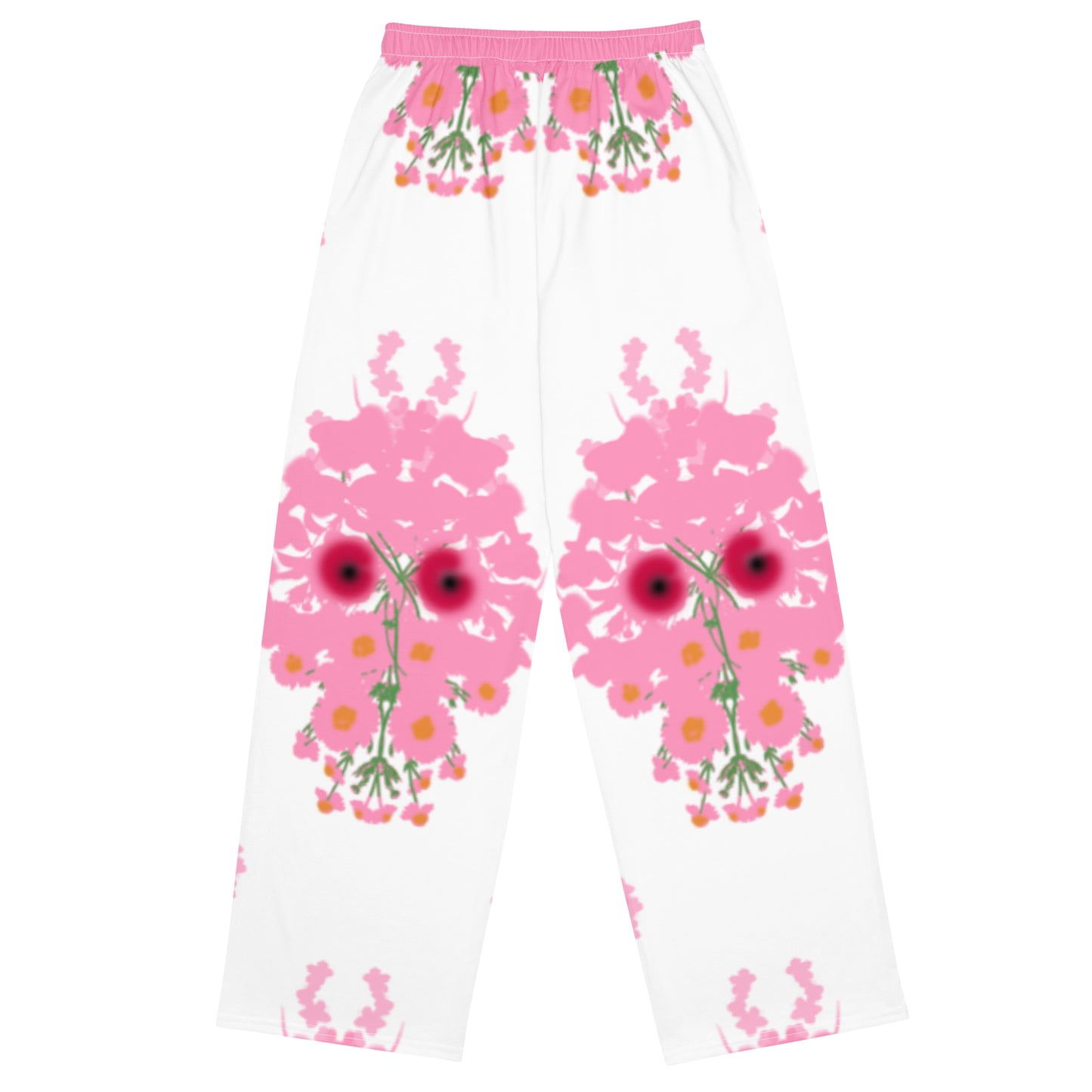 Skull Pink / Poppy Unisex Wide Leg Pants