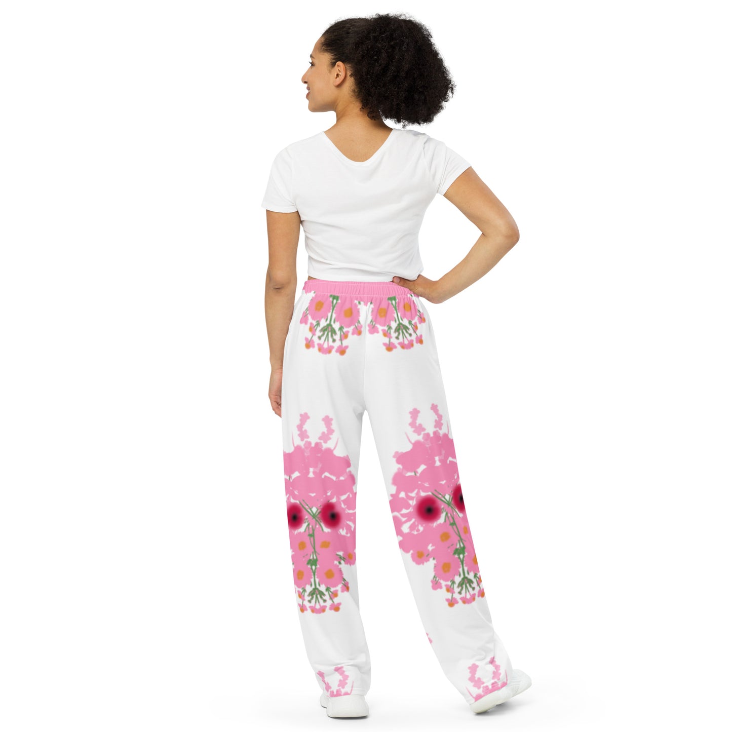 Skull Pink / Poppy Unisex Wide Leg Pants