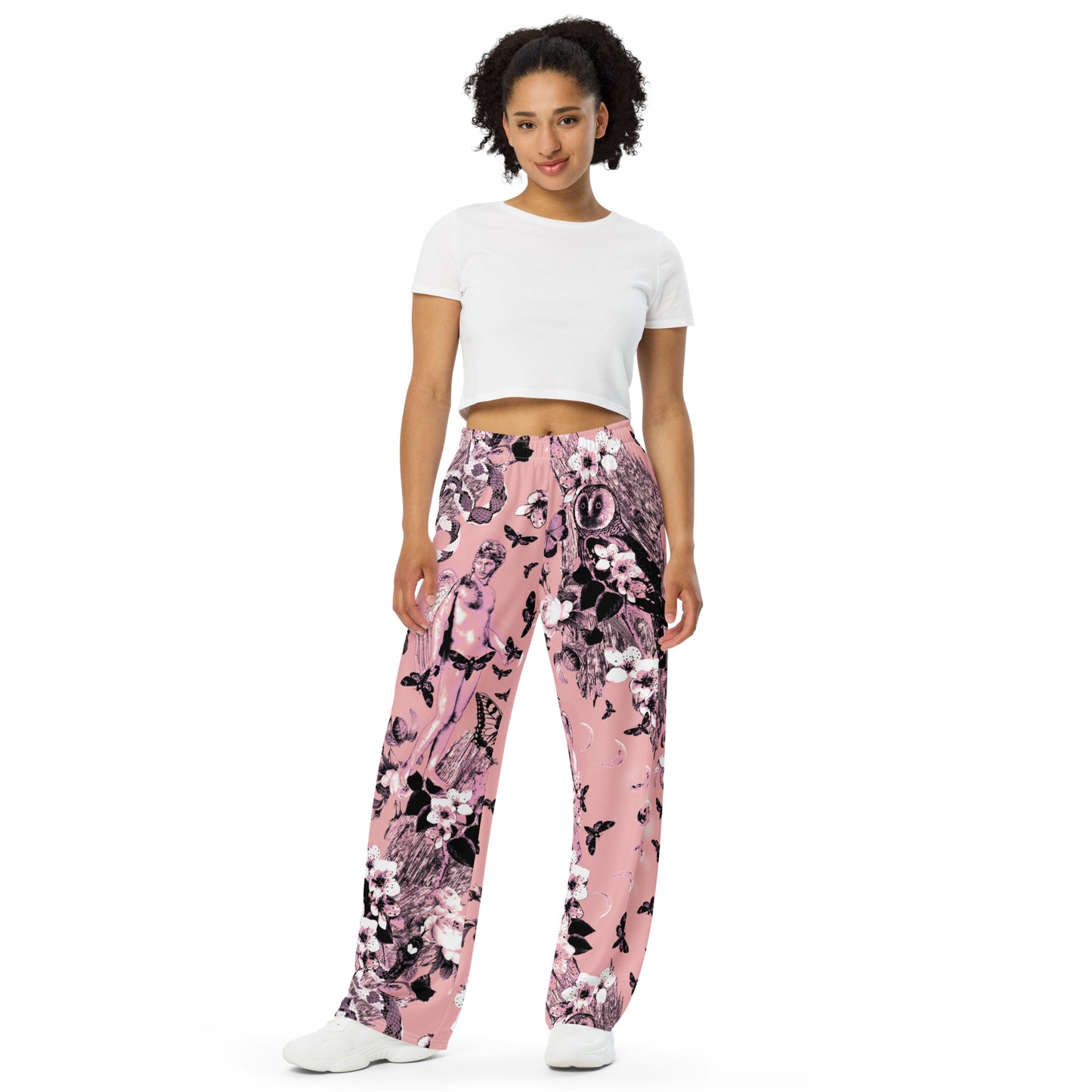 Woodland Fantasy Pink Unisex Wide Leg Pants