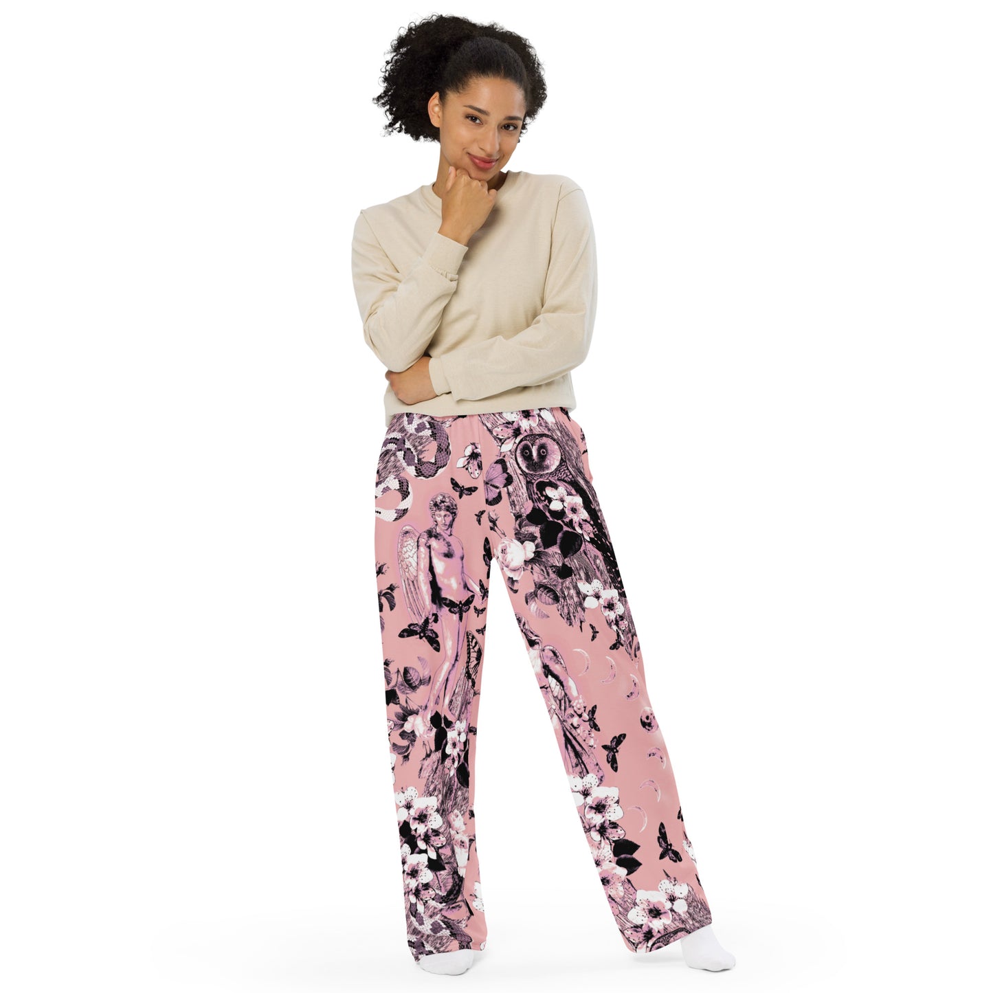 Woodland Fantasy Pink Unisex Wide Leg Pants