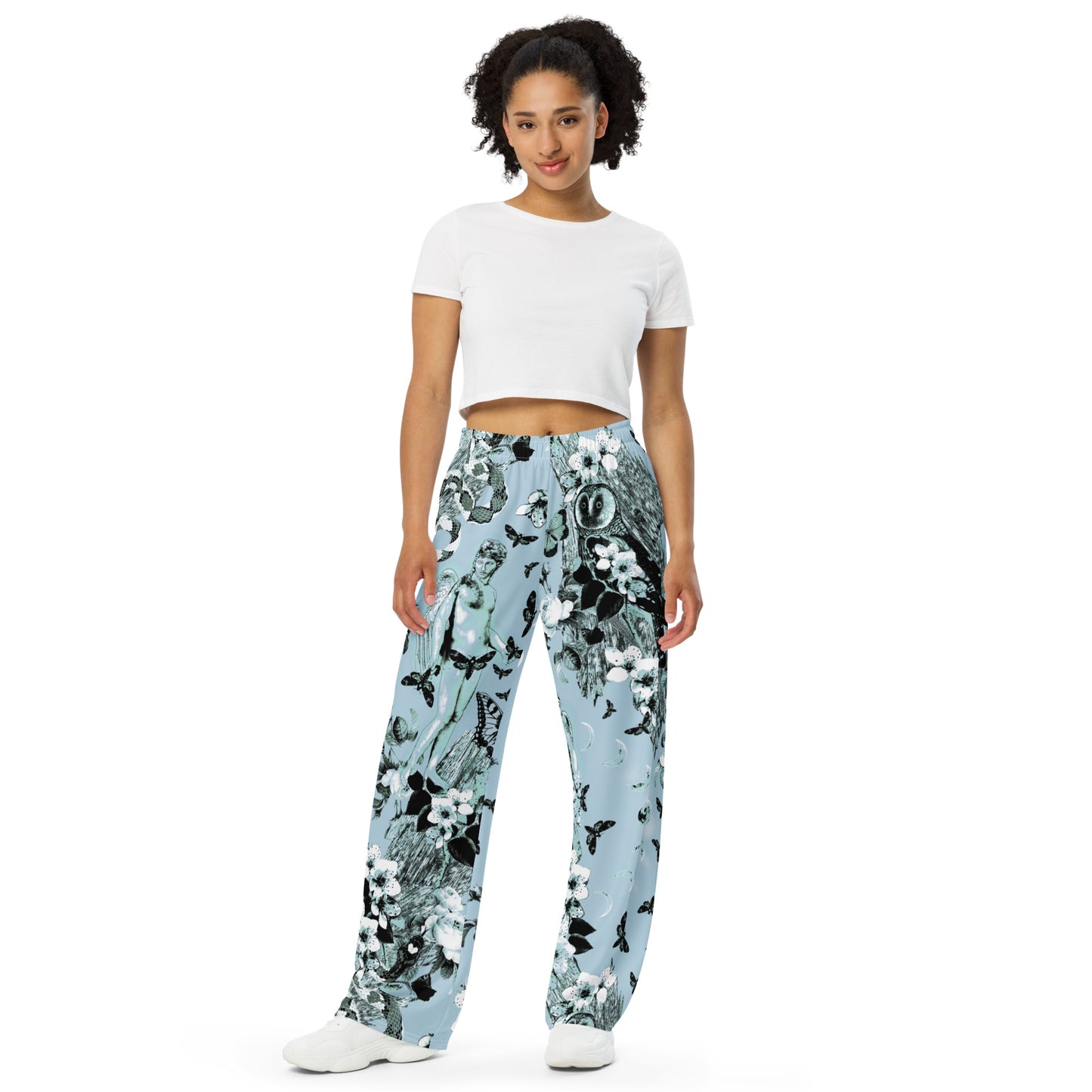 Woodland Fantasy Blue Unisex Wide Leg Pants