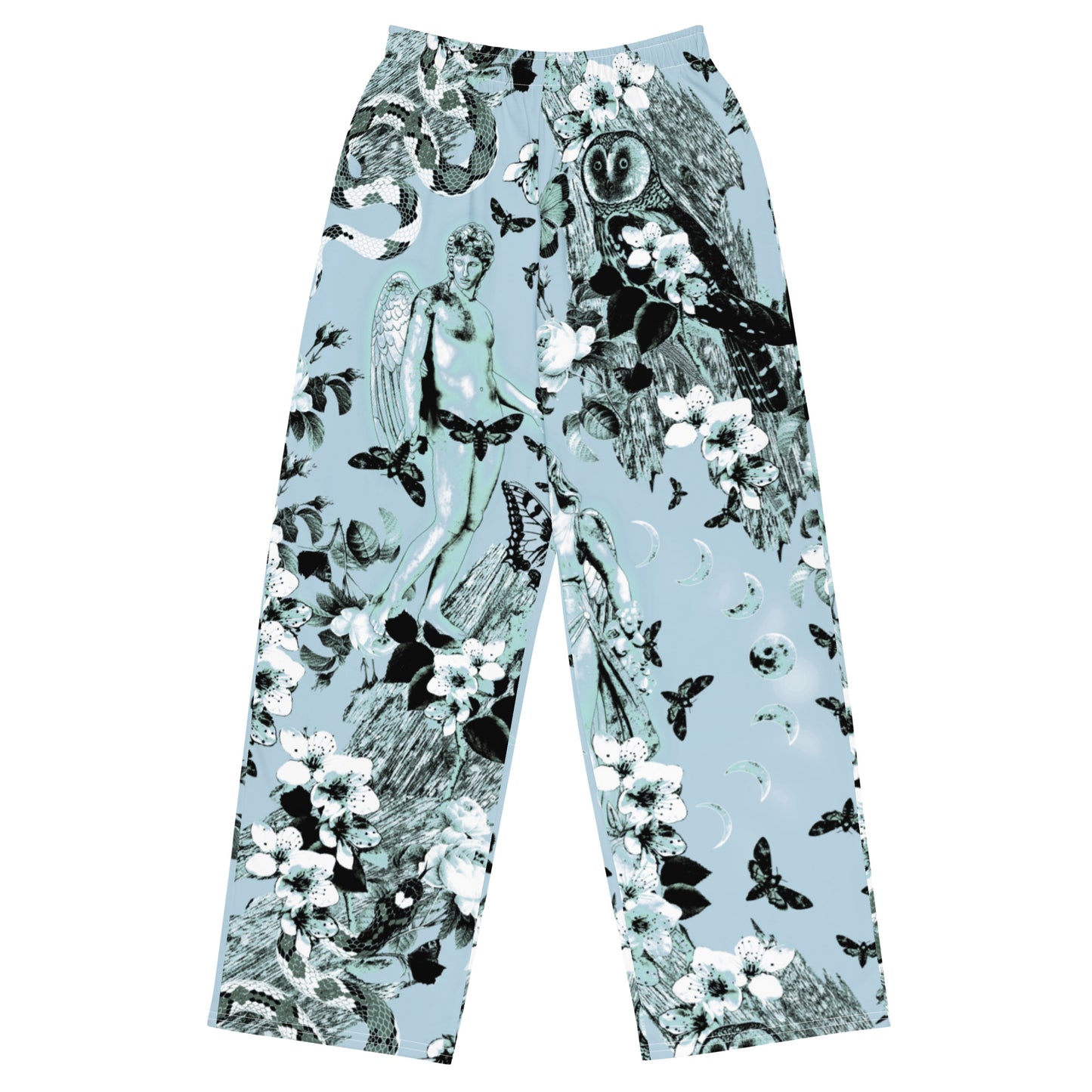 Woodland Fantasy Blue Unisex Wide Leg Pants