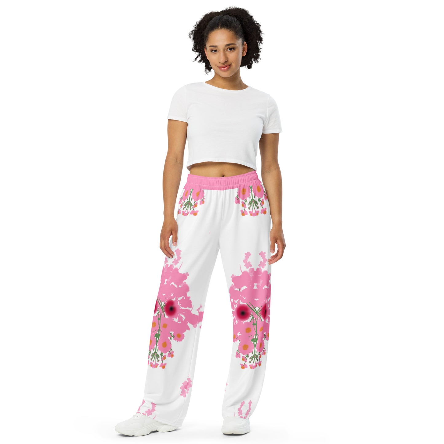 Skull Pink / Poppy Unisex Wide Leg Pants