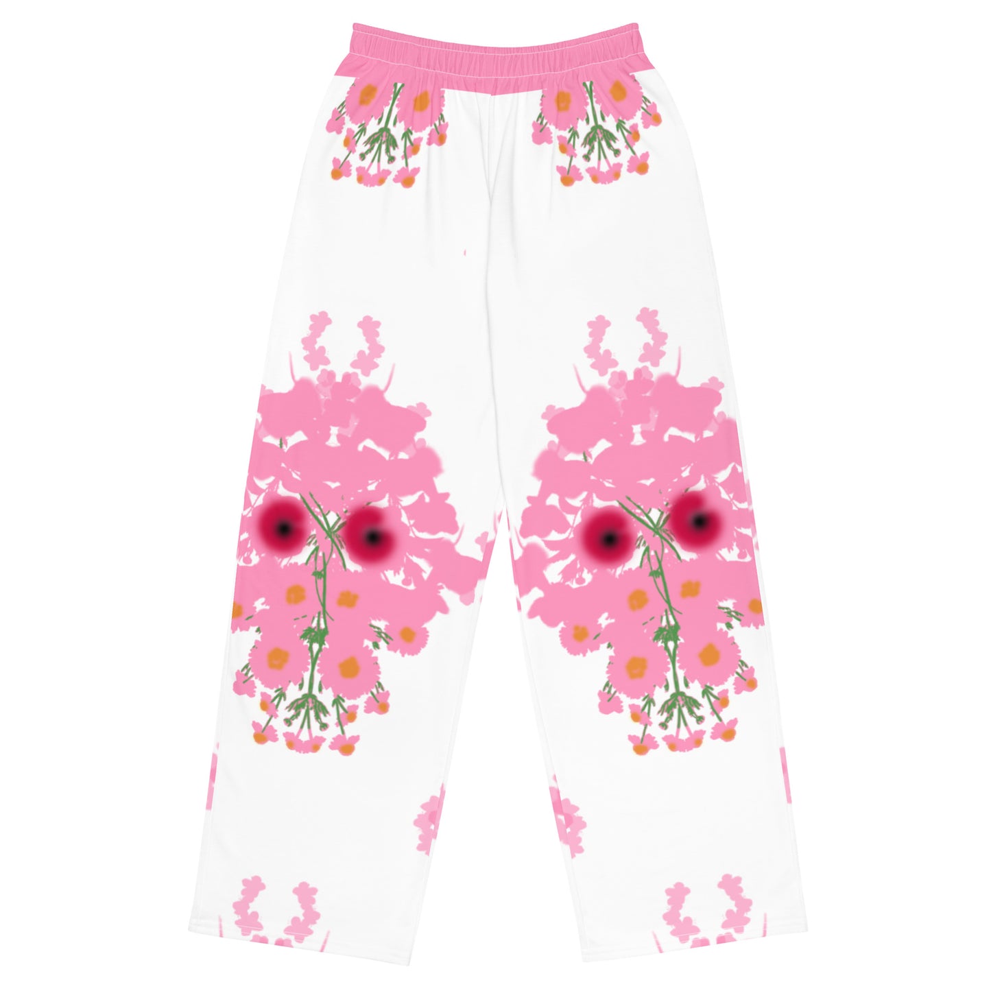 Skull Pink / Poppy Unisex Wide Leg Pants