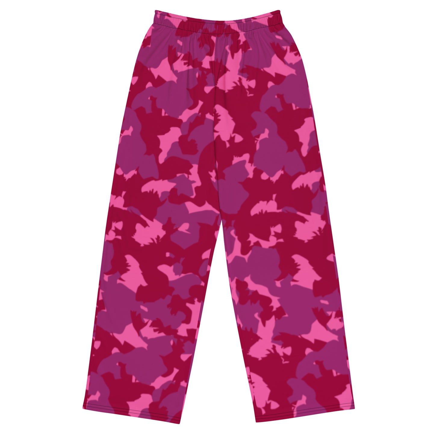 Teddy Bear Maroon Camo Wide-Leg Pants