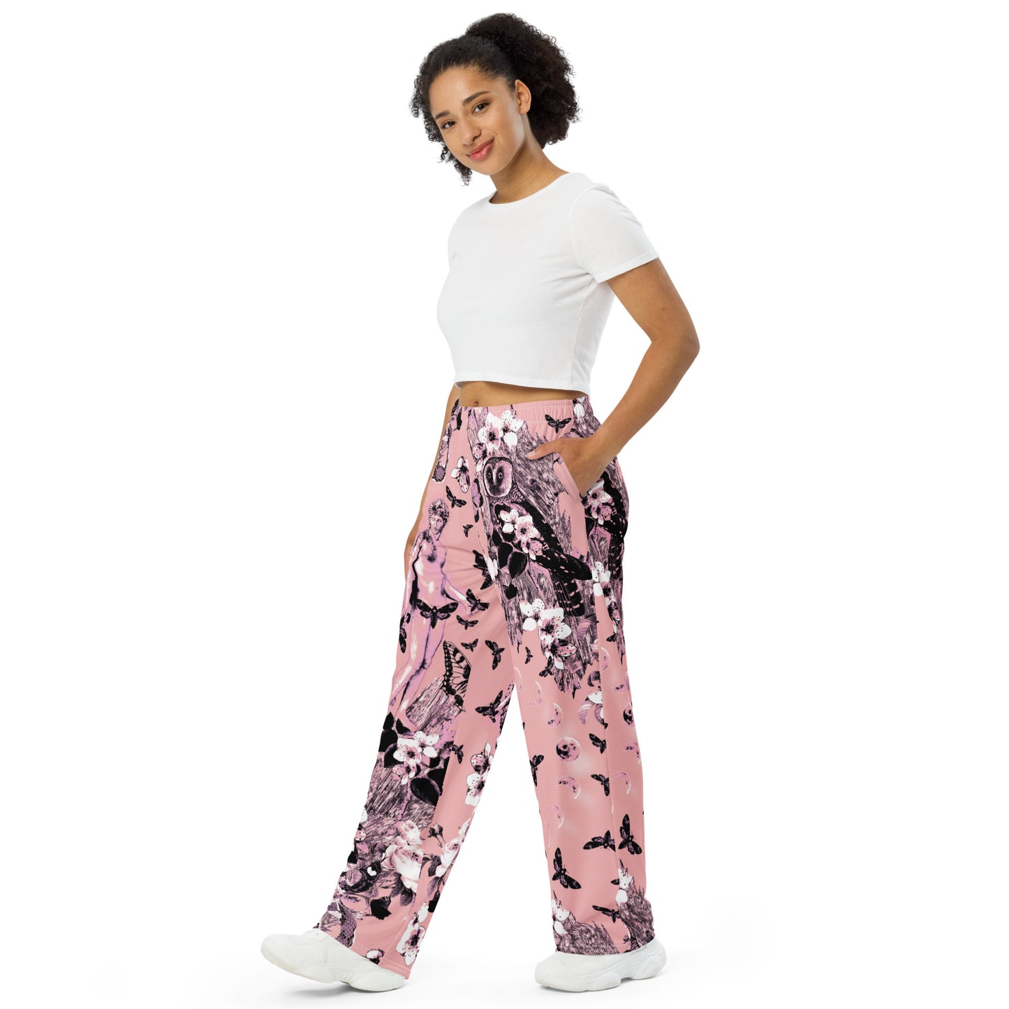 Woodland Fantasy Pink Unisex Wide Leg Pants