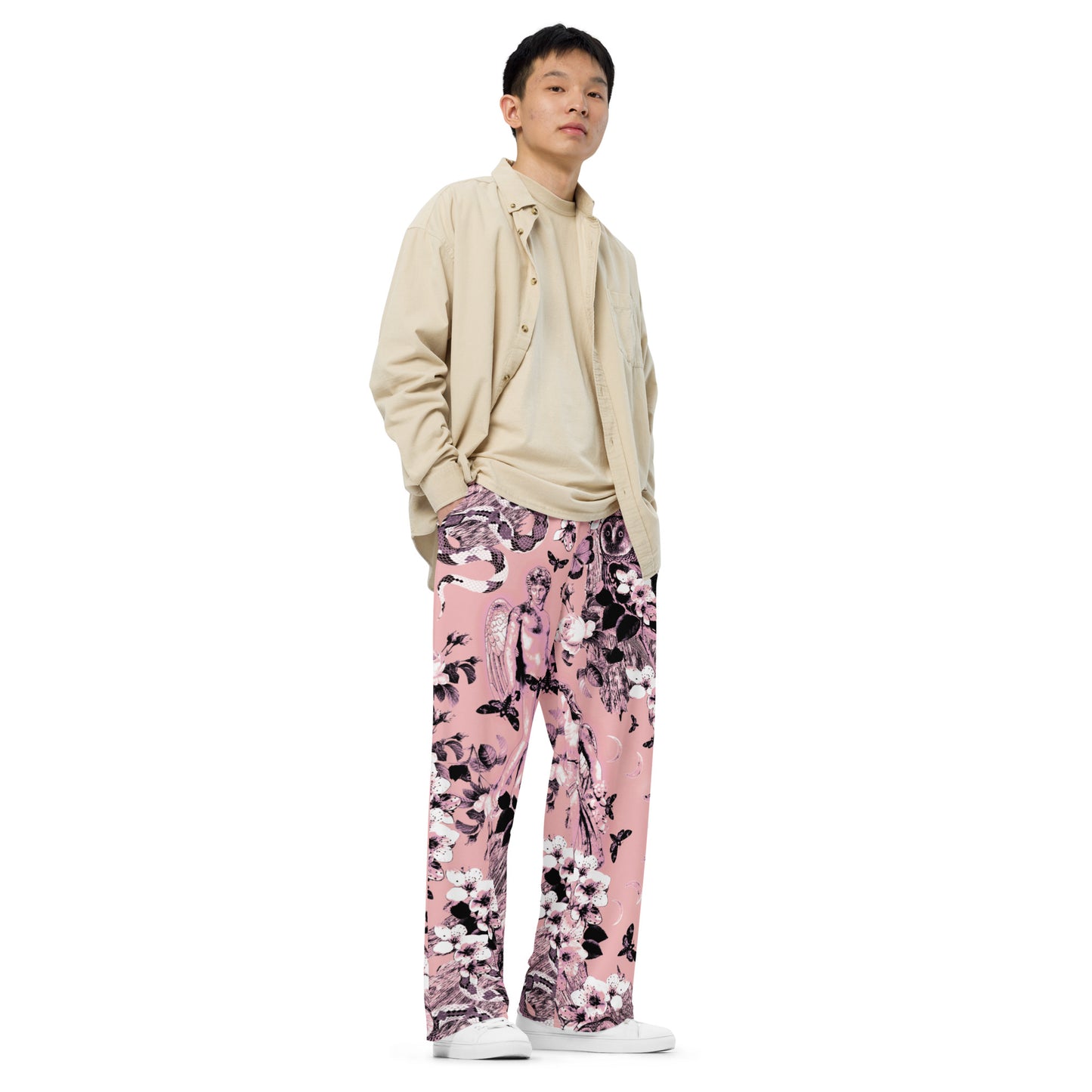 Woodland Fantasy Pink Unisex Wide Leg Pants