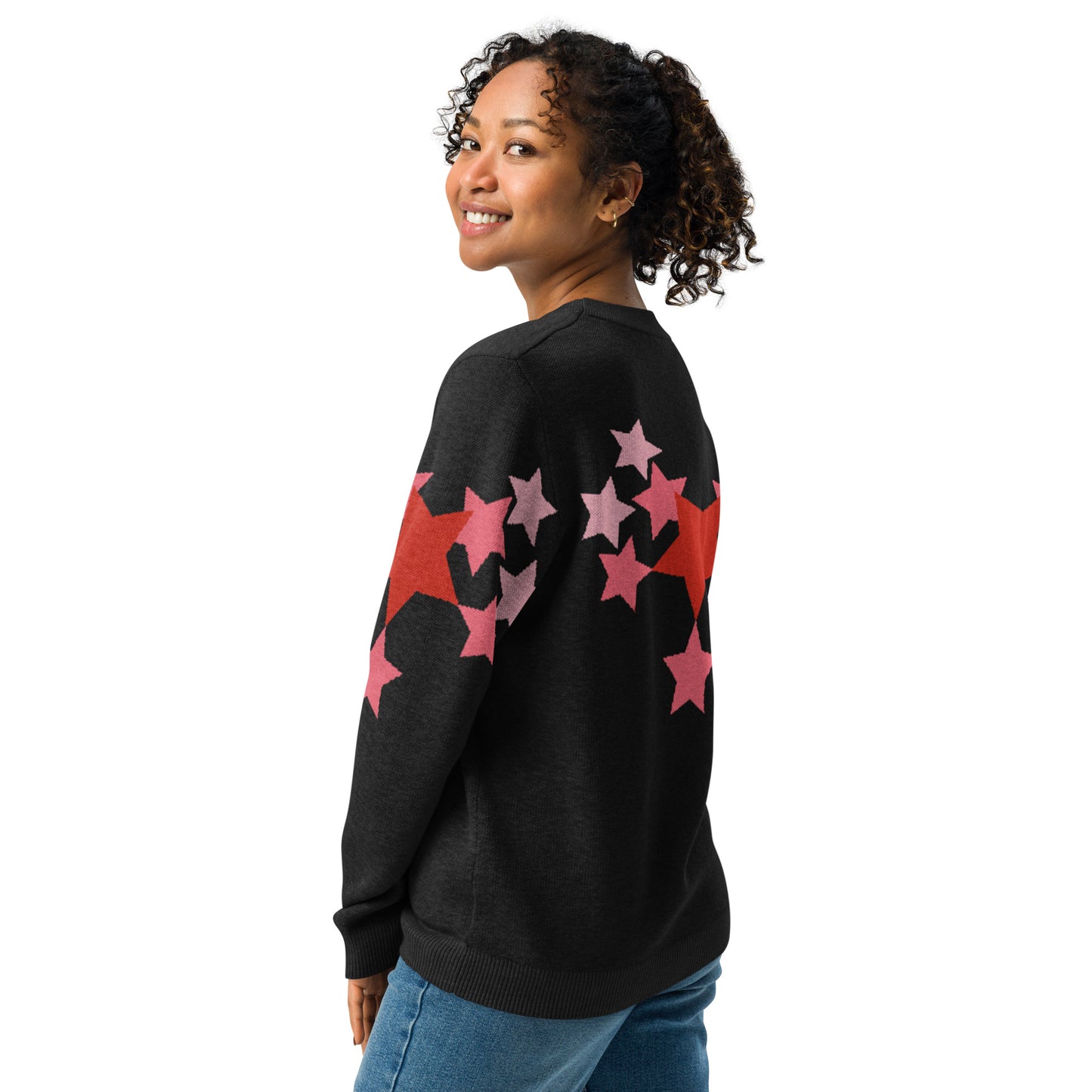 Stars Knitted Crew Neck Sweater