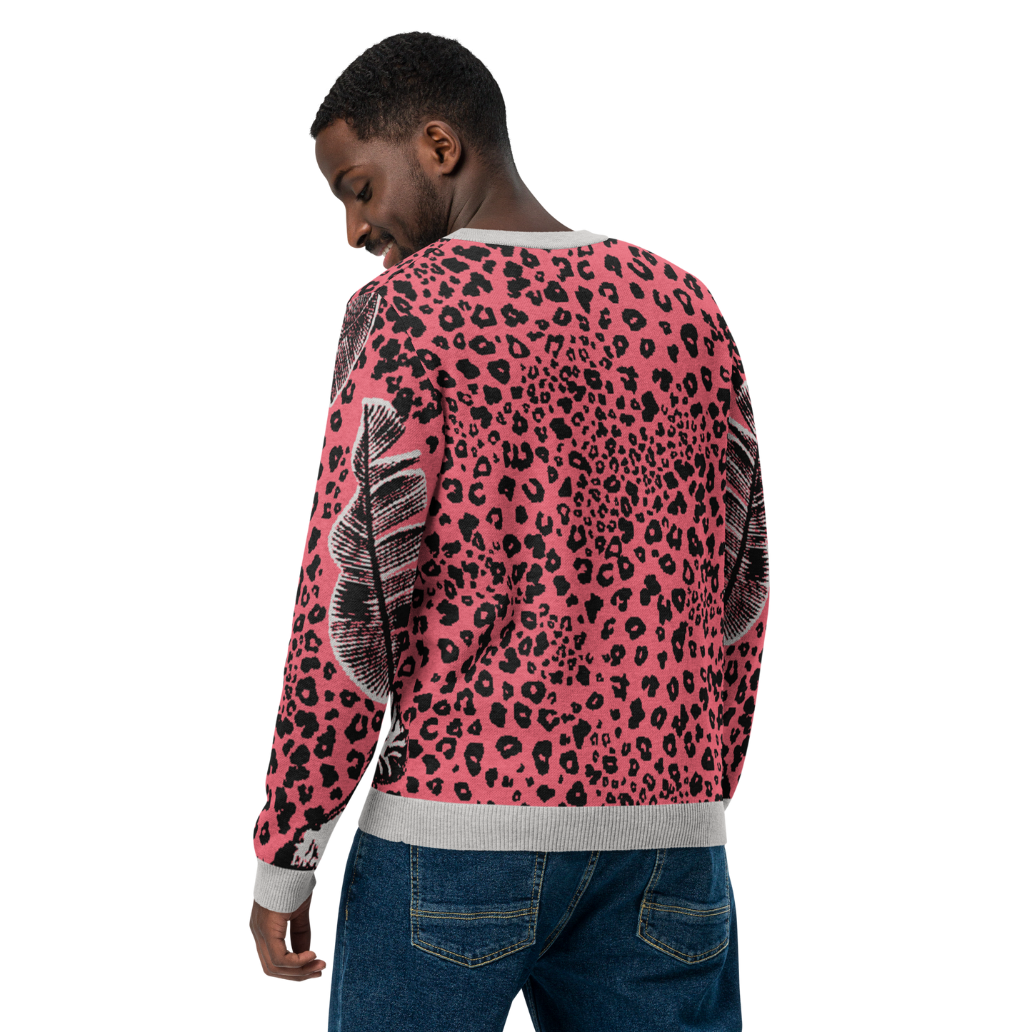 Tiger - Pink - Knitted Crew Neck Sweater