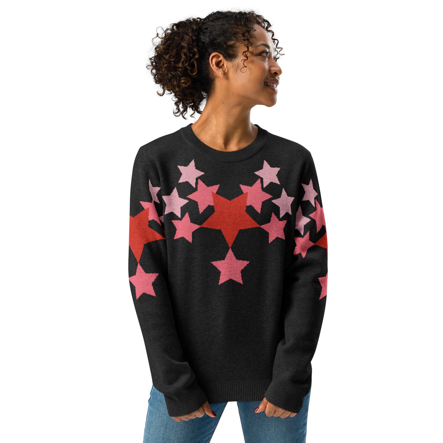 Stars Knitted Crew Neck Sweater