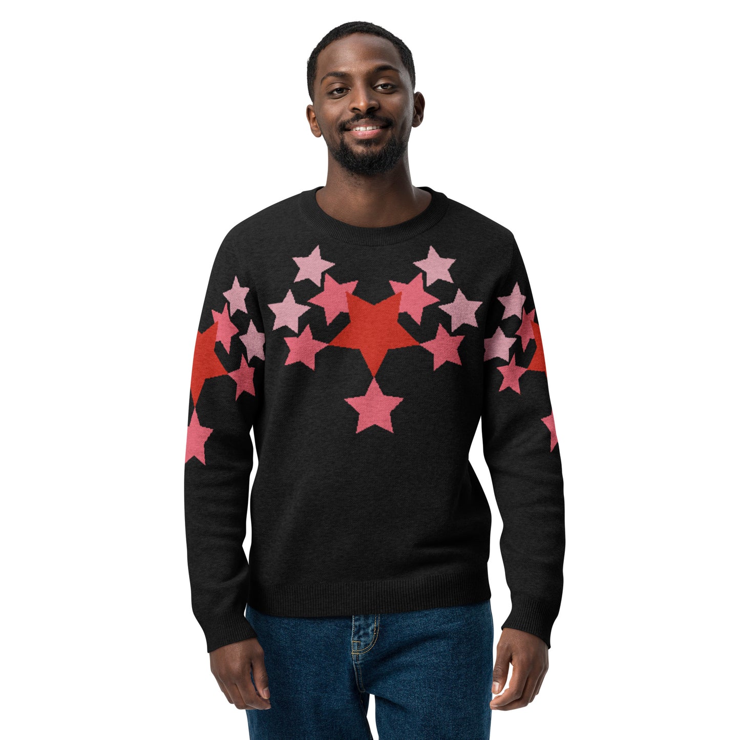 Stars Knitted Crew Neck Sweater