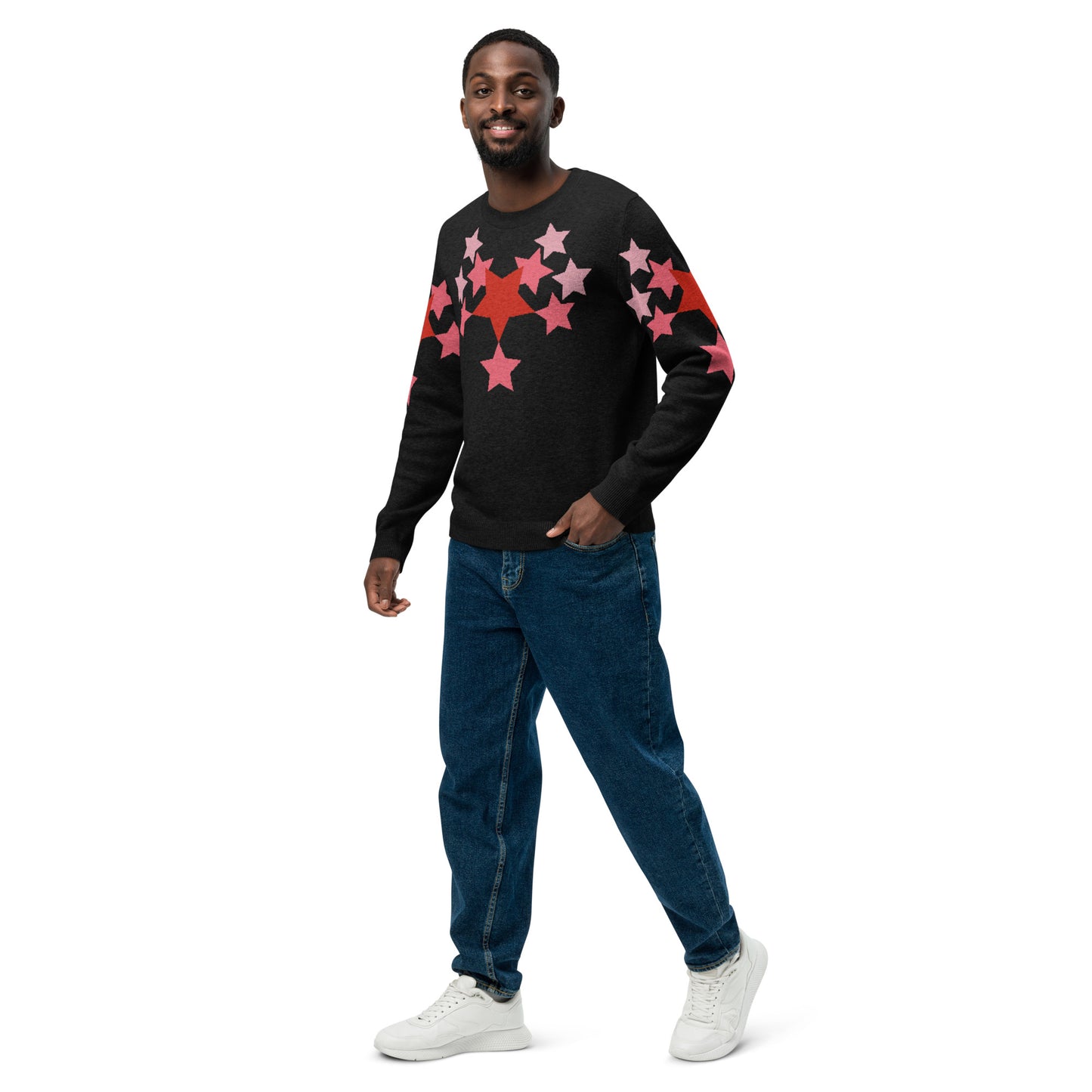 Stars Knitted Crew Neck Sweater