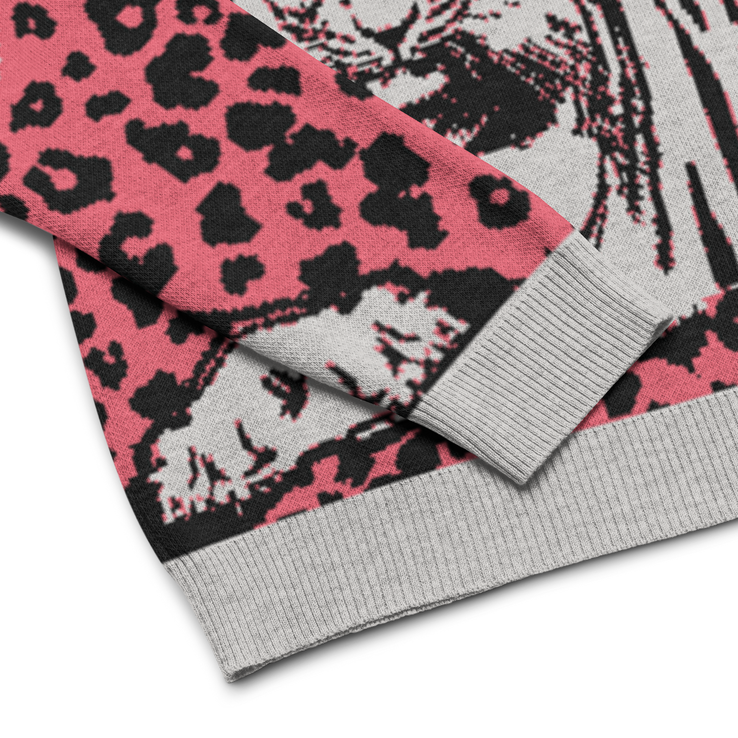 Tiger - Pink - Knitted Crew Neck Sweater