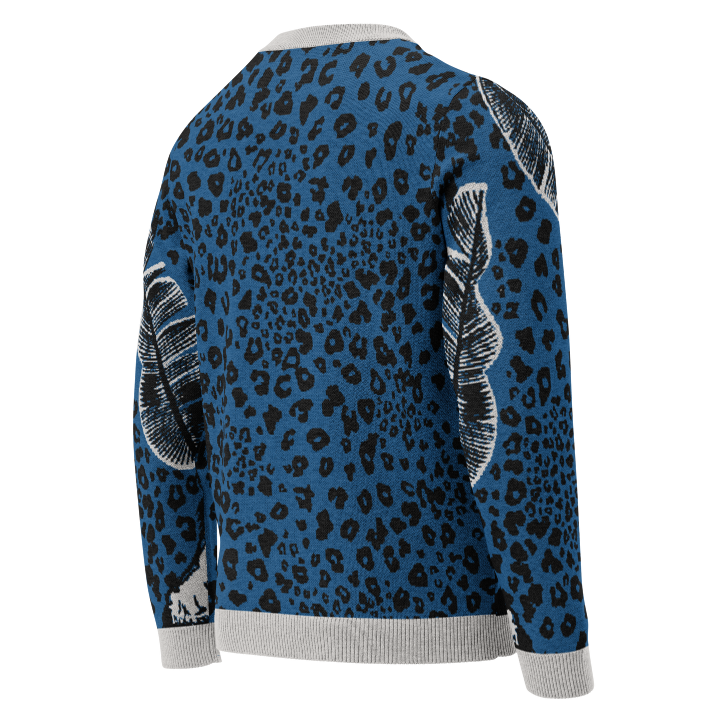 Tiger - Blue - Knitted Crew Neck Sweater